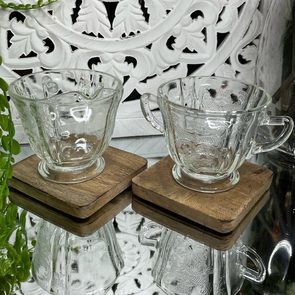 Antique cream and sugar set.